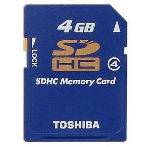 Toshiba 4GB High Speed SDHC Memory Card - Click Image to Close